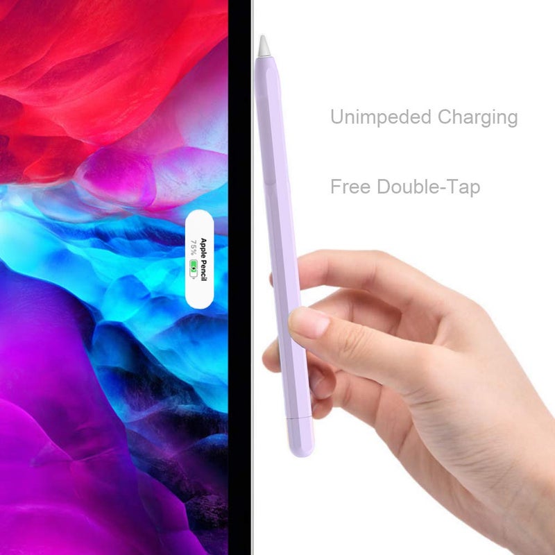 YINVA Apple Pencil 2nd Gen Case with Grip & Protective Nib Cover (Purple) - Image 4